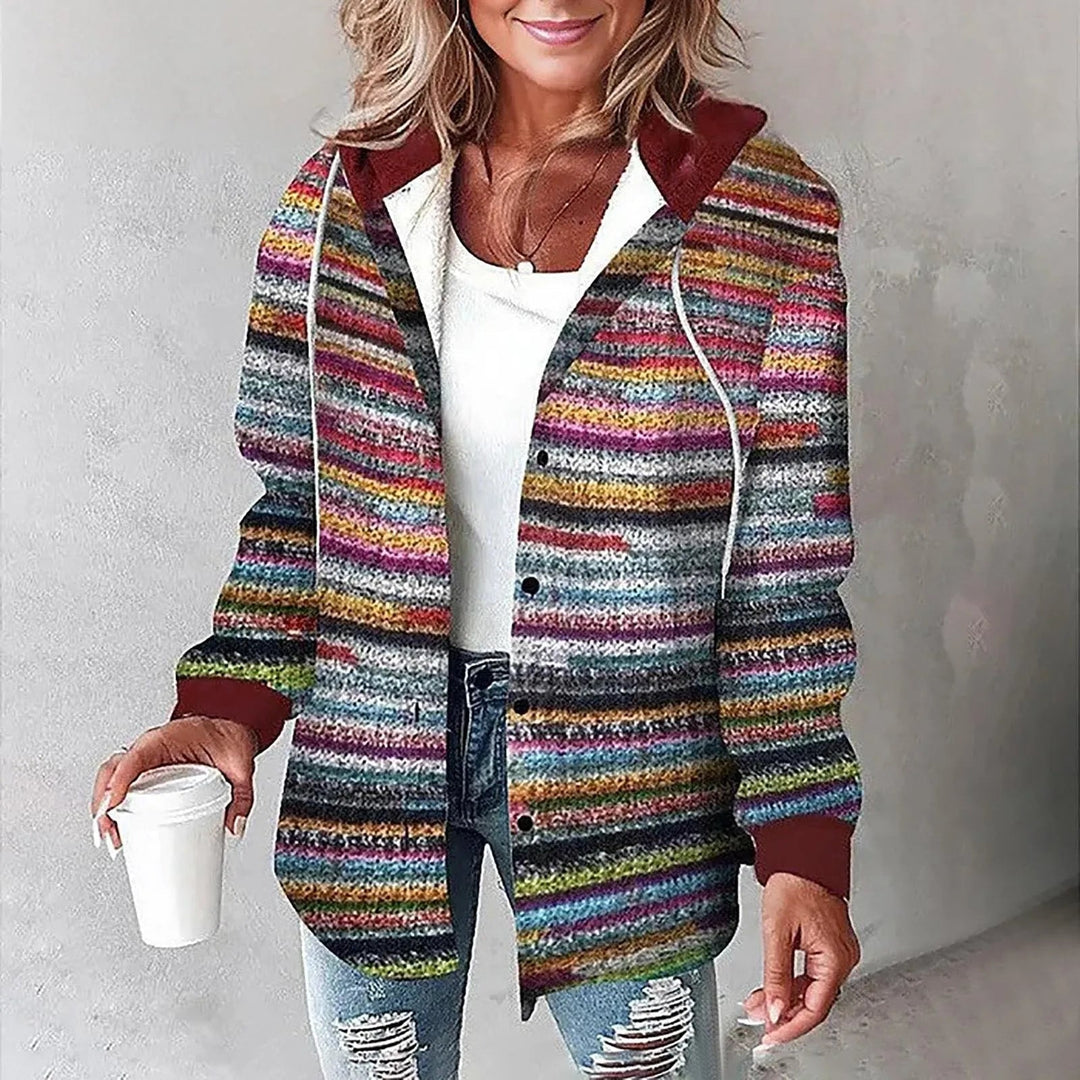 Martina Women's Mesh Button Placket Plaid Shirt Jacket for Autumn