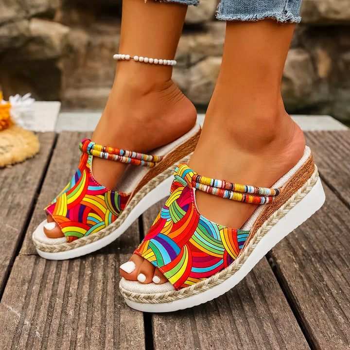 Janeiro Wedge Heel Sandals with Adjustable Ankle Strap for Summer