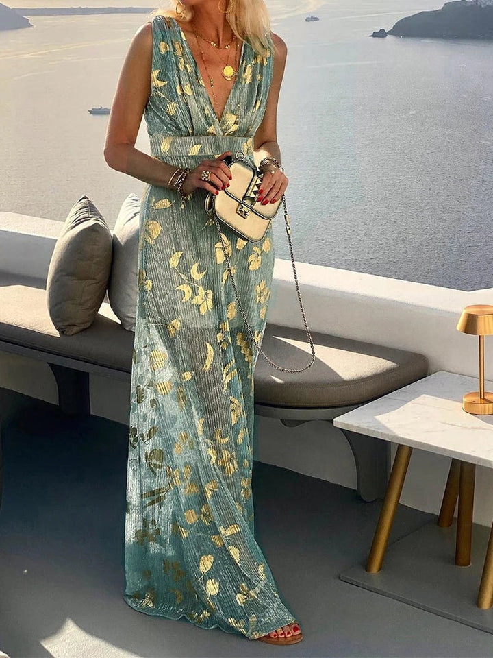 Amy Elegant Floral Maxi Dress for Summer and Autumn