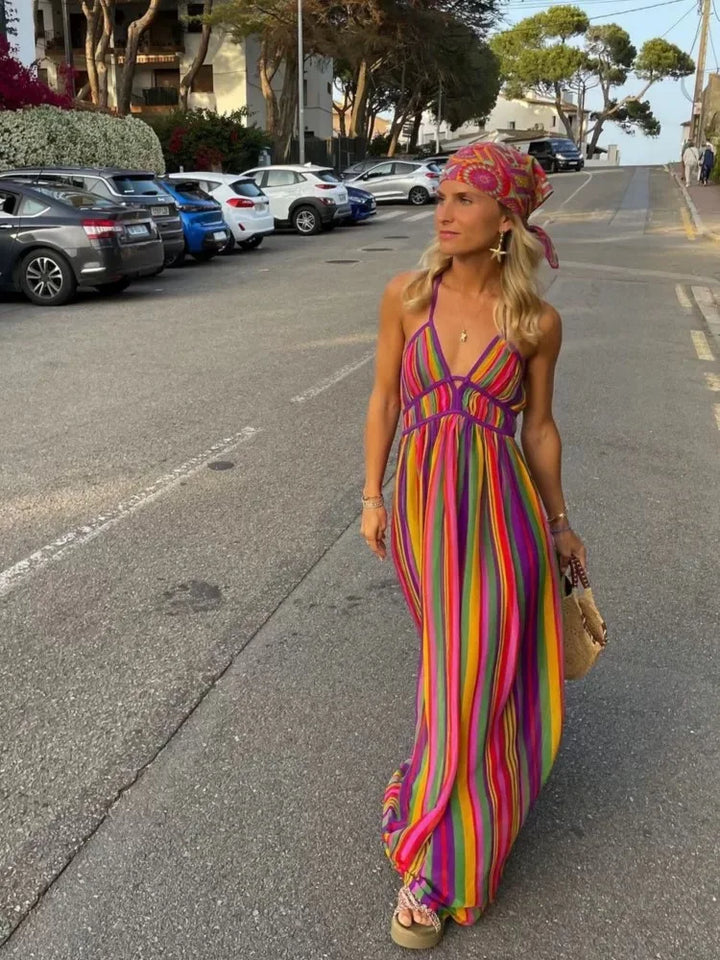 Evalina Stylish Lightweight Summer and Autumn Maxi Dress