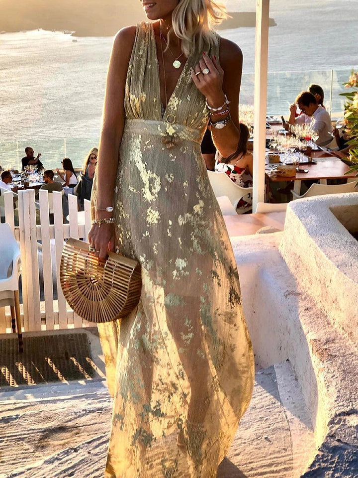 Amy Elegant Floral Maxi Dress for Summer and Autumn