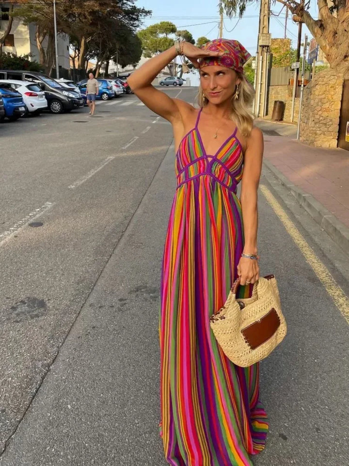 Evalina Stylish Lightweight Summer and Autumn Maxi Dress
