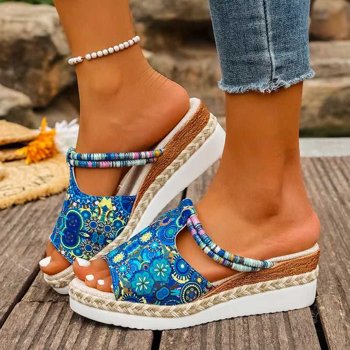 Janeiro Wedge Heel Sandals with Adjustable Ankle Strap for Summer
