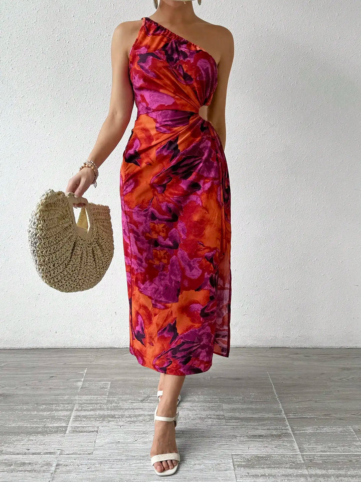 Sandra One-Shoulder Knotted Bodycon Dress Stylish Fit for Autumn