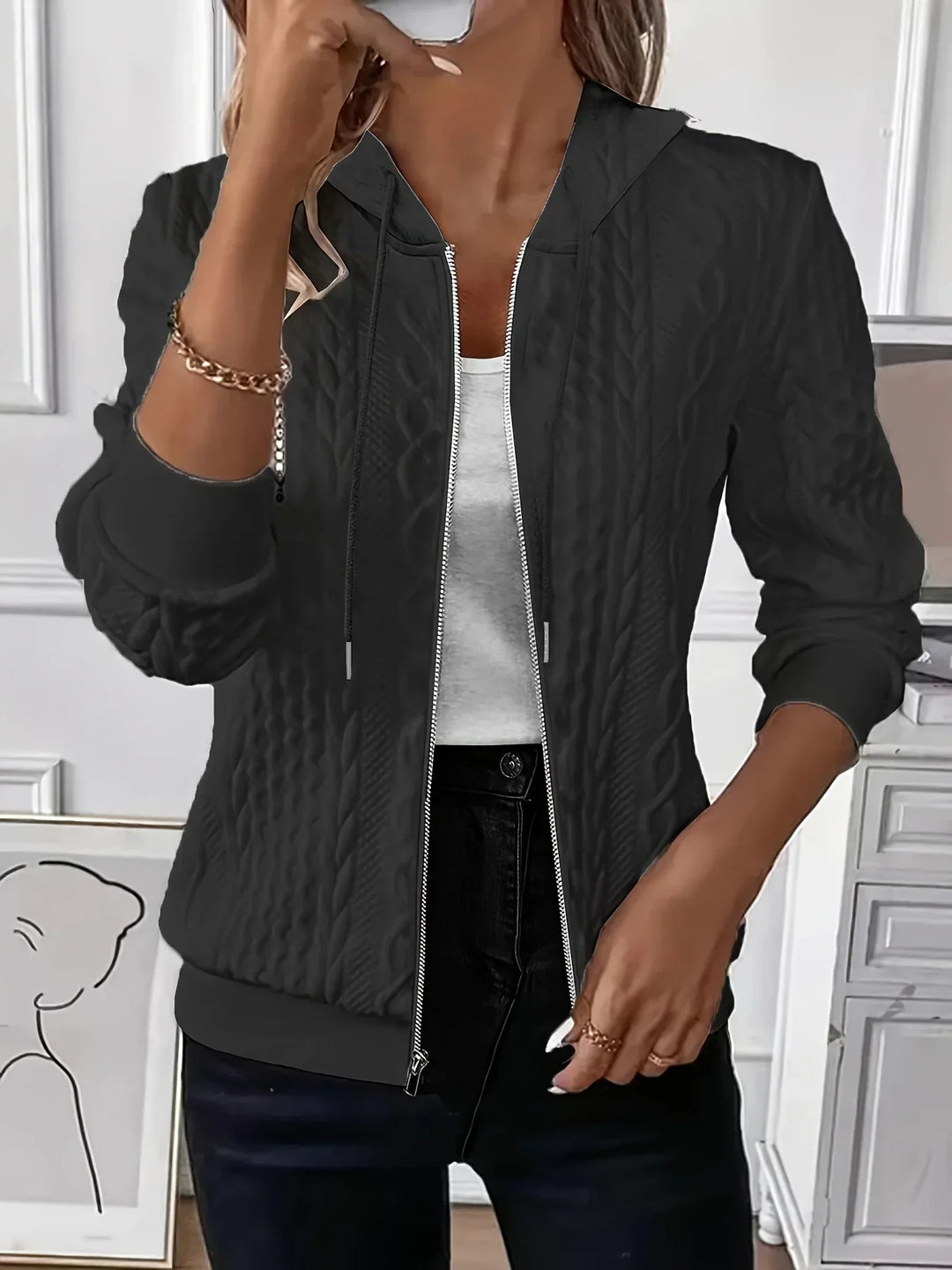 Lena Zip Hoodie with Zipper – Comfortable Stylish Autumn Hoodie
