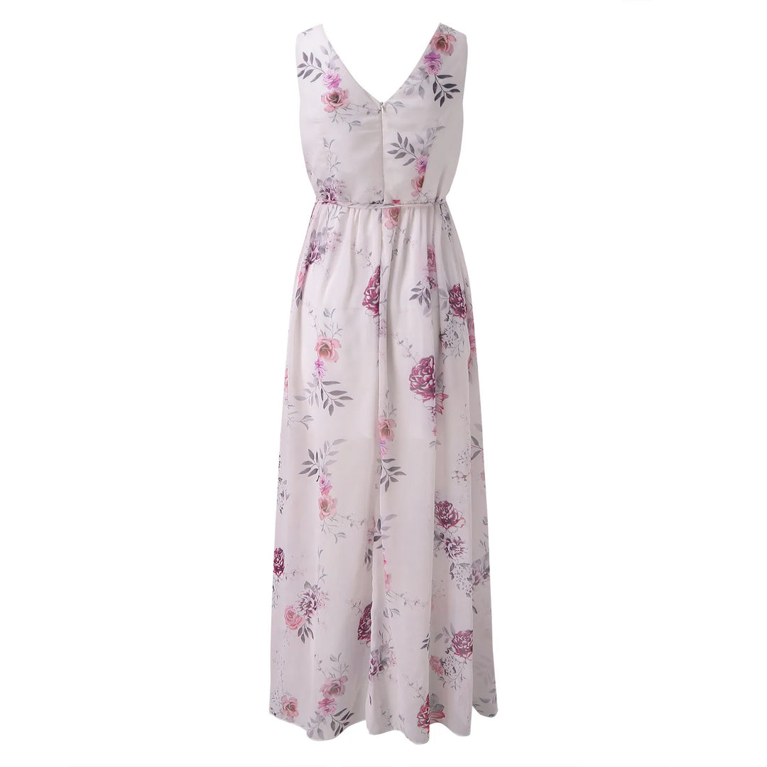 Blanca Floral High-Slit Maxi Dress Stylish Elegant Autumn Summer