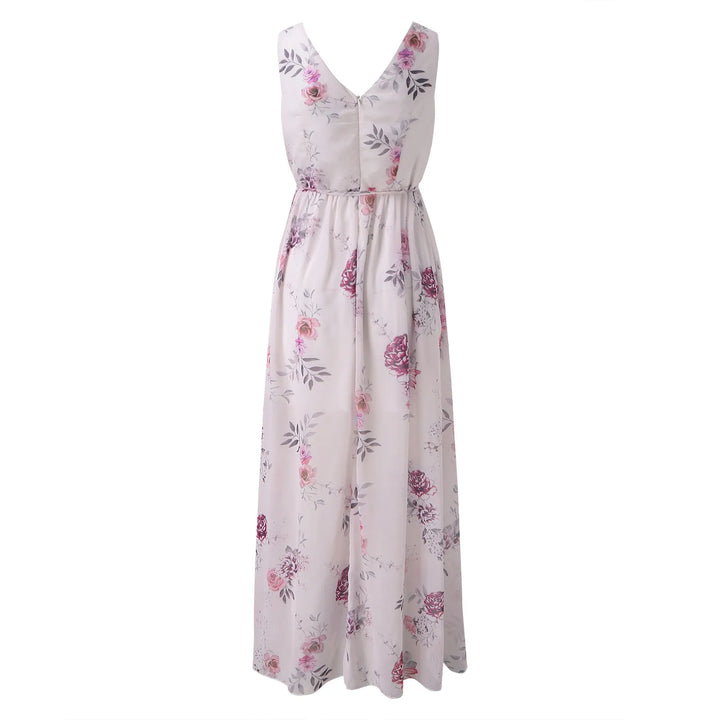 Blanca Floral High-Slit Maxi Dress Stylish Elegant Autumn Summer