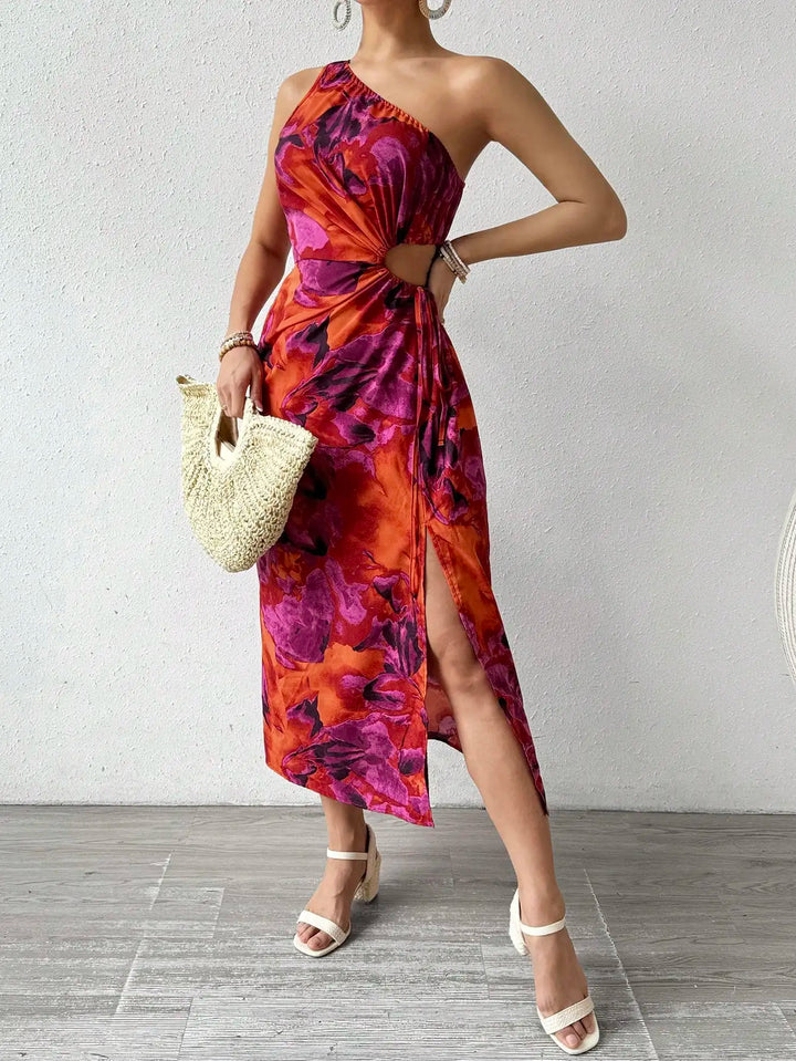 Sandra One-Shoulder Knotted Bodycon Dress Stylish Fit for Autumn