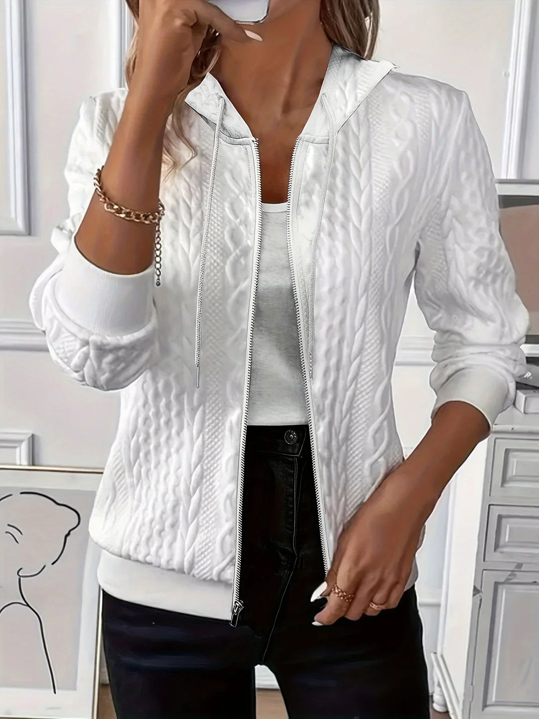 Lena Zip Hoodie with Zipper – Comfortable Stylish Autumn Hoodie
