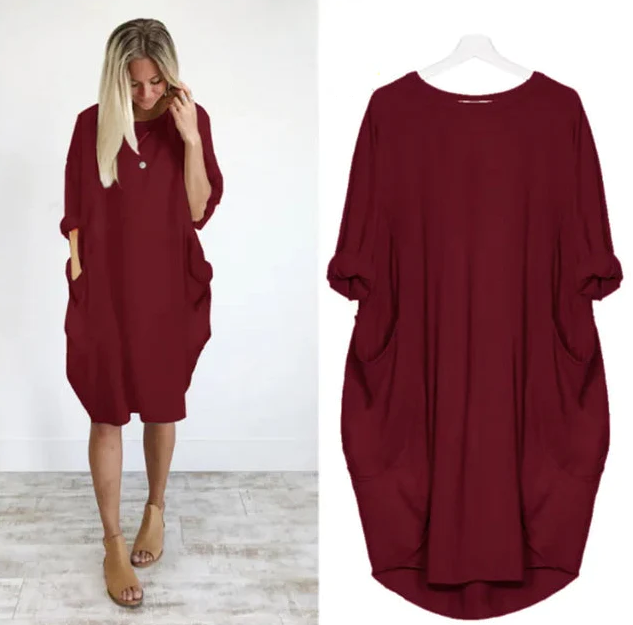 Bianca Stylish Loose Casual Dress for Summer and Autumn Comfortable Lightweight Design