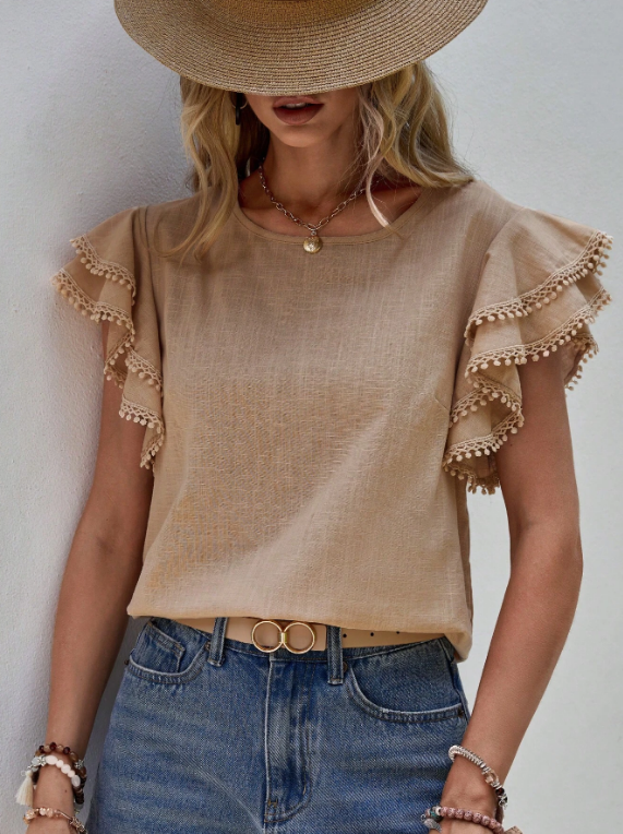 Phoebe High Neck Pleated Blouse Polyester Blend Autumn Summer