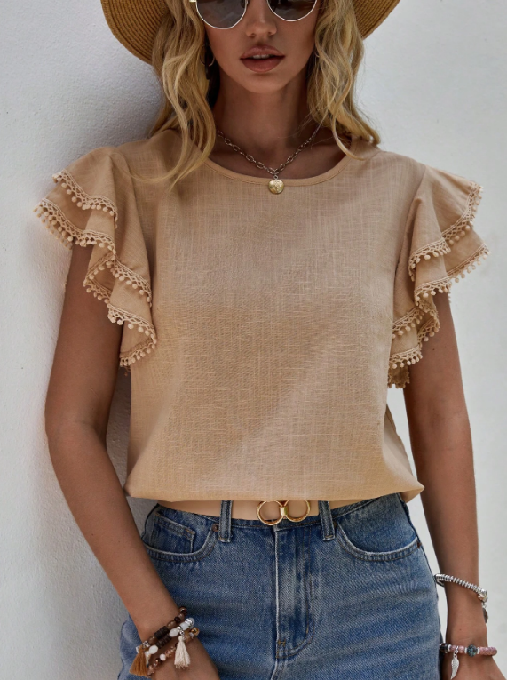 Phoebe High Neck Pleated Blouse Polyester Blend Autumn Summer