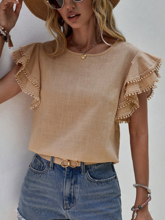 Phoebe High Neck Pleated Blouse Polyester Blend Autumn Summer