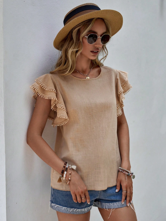 Phoebe High Neck Pleated Blouse Polyester Blend Autumn Summer