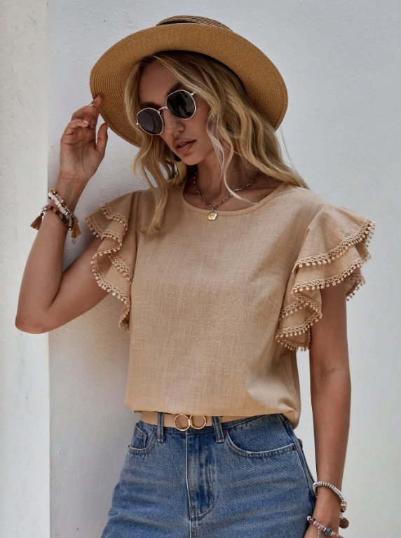 Phoebe High Neck Pleated Blouse Polyester Blend Autumn Summer