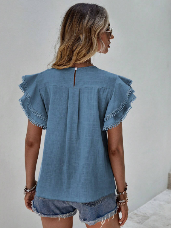 Phoebe High Neck Pleated Blouse Polyester Blend Autumn Summer