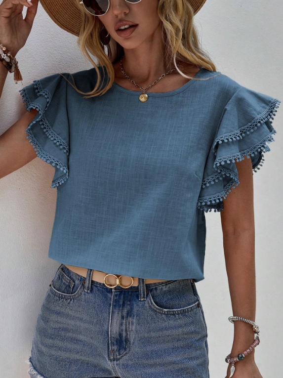 Phoebe High Neck Pleated Blouse Polyester Blend Autumn Summer