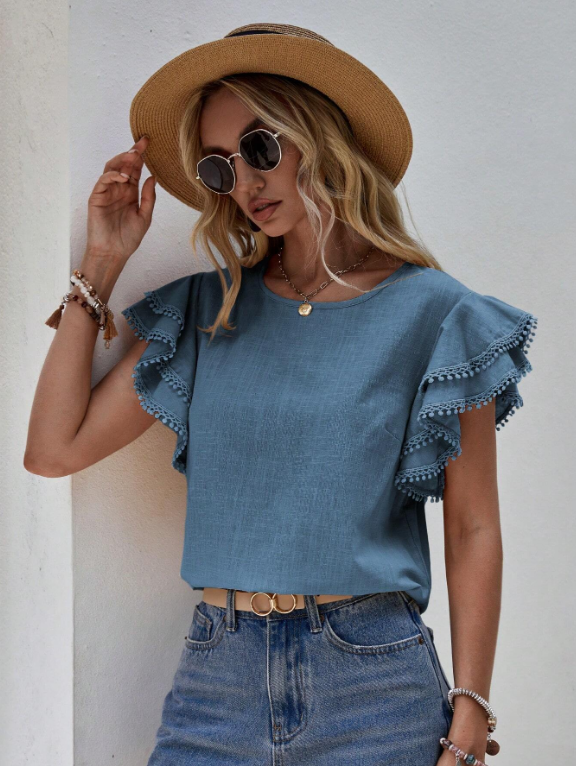 Phoebe High Neck Pleated Blouse Polyester Blend Autumn Summer