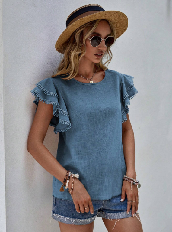 Phoebe High Neck Pleated Blouse Polyester Blend Autumn Summer