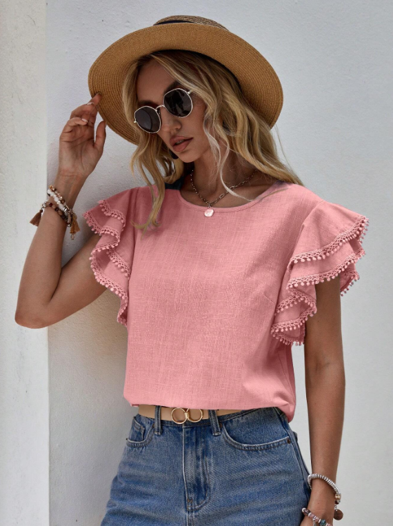 Phoebe High Neck Pleated Blouse Polyester Blend Autumn Summer