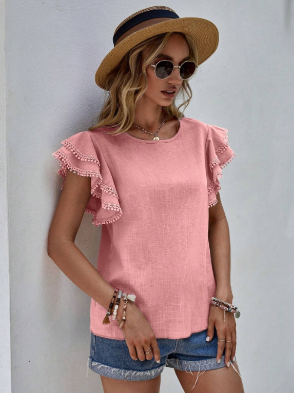 Phoebe High Neck Pleated Blouse Polyester Blend Autumn Summer