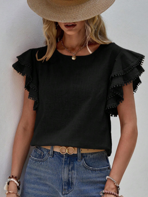 Phoebe High Neck Pleated Blouse Polyester Blend Autumn Summer