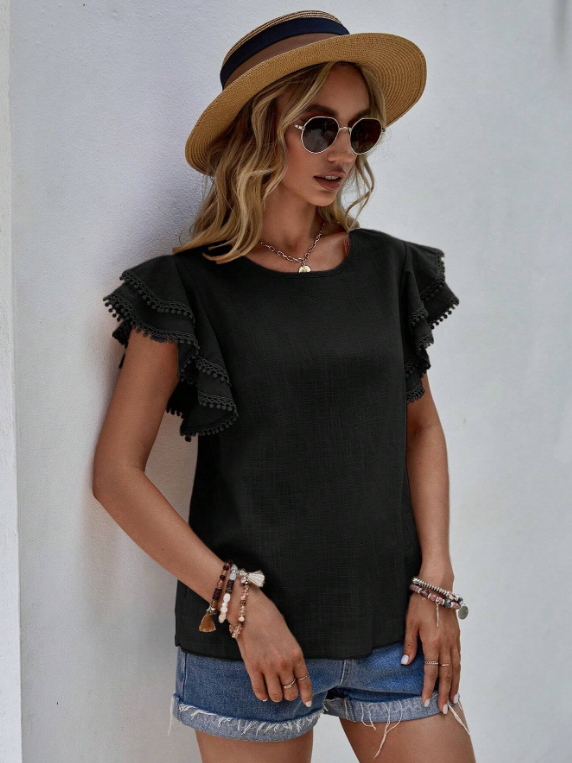 Phoebe High Neck Pleated Blouse Polyester Blend Autumn Summer