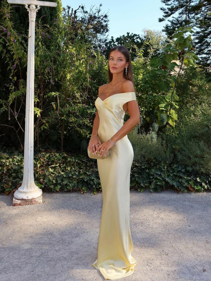 Emory Satin Backless Maxi Dress Elegant Evening Gown for Autumn