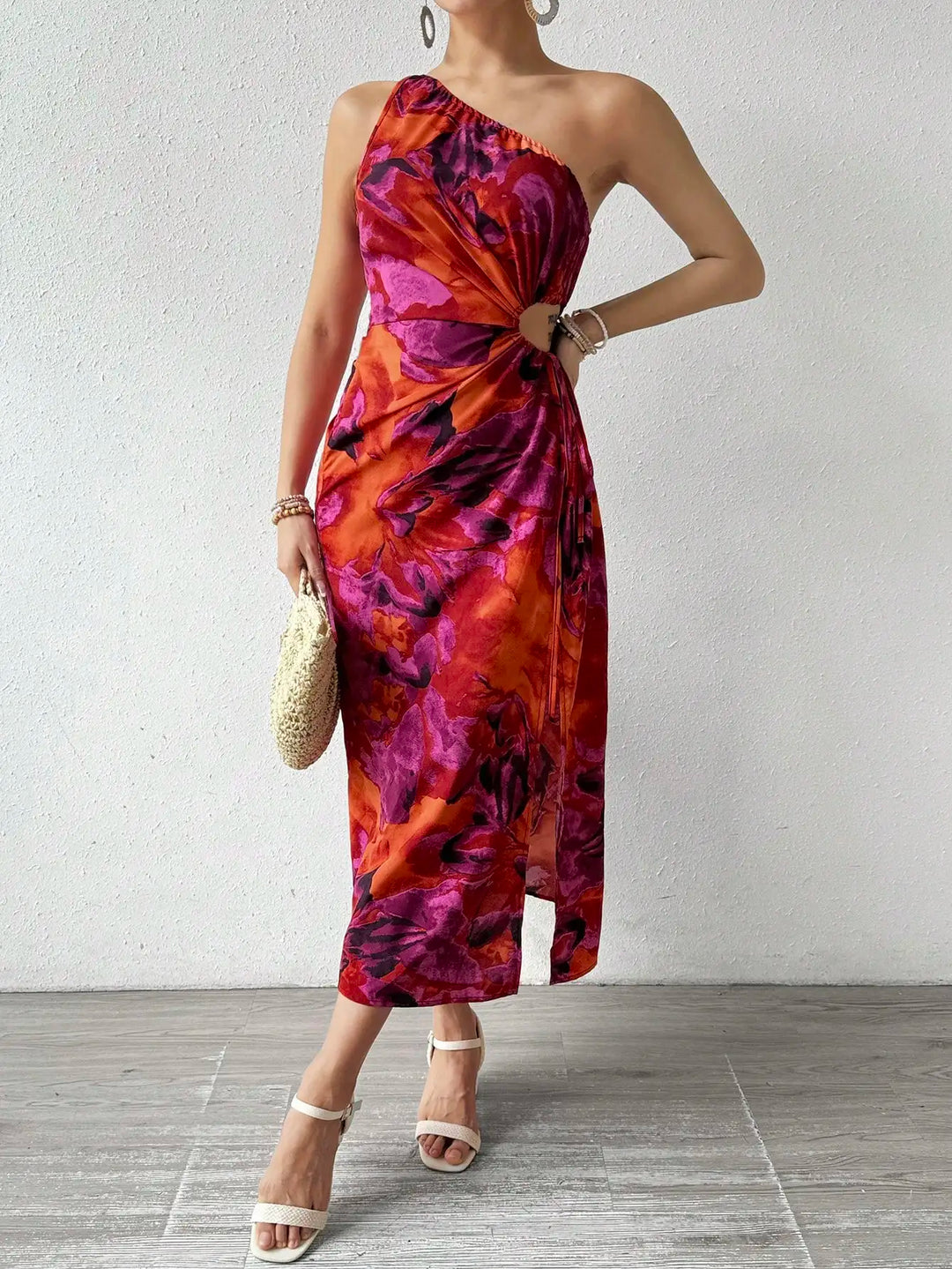 Sandra One-Shoulder Knotted Bodycon Dress Stylish Fit for Autumn