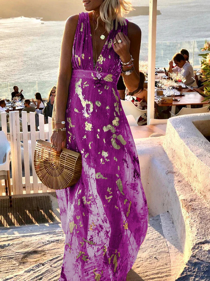 Amy Elegant Floral Maxi Dress for Summer and Autumn