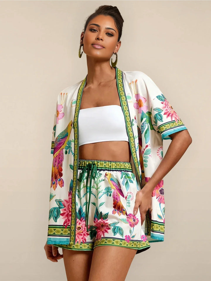 Secret Garden Casual Shorts Set Summer Autumn Edition Light Vacation Wear
