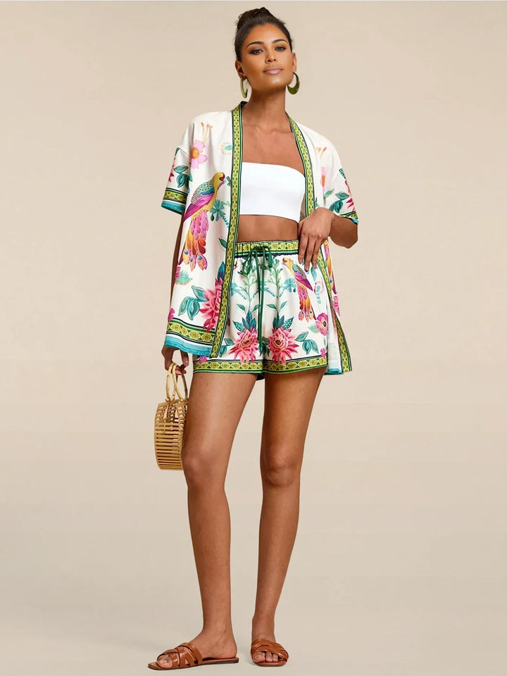 Secret Garden Casual Shorts Set Summer Autumn Edition Light Vacation Wear