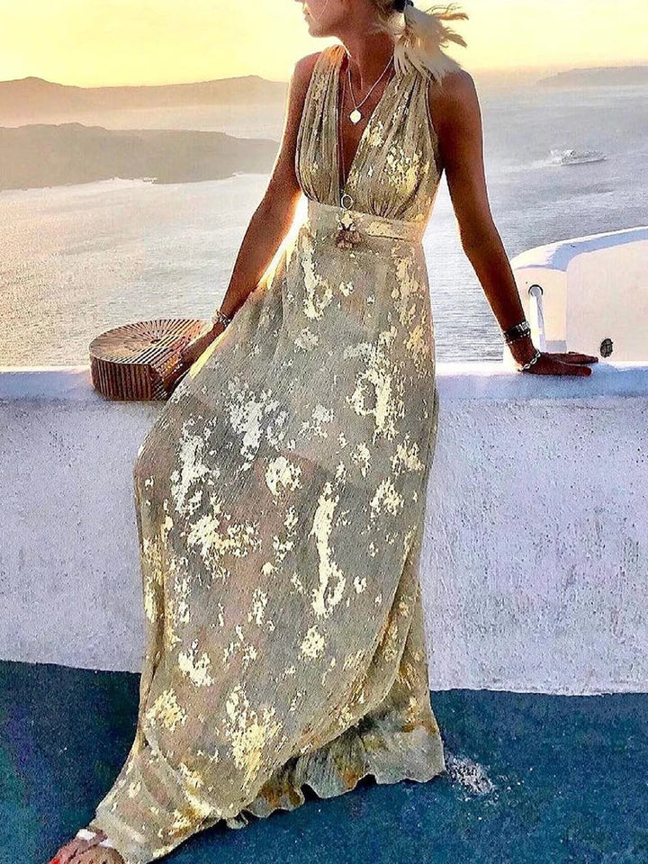 Amy Elegant Floral Maxi Dress for Summer and Autumn