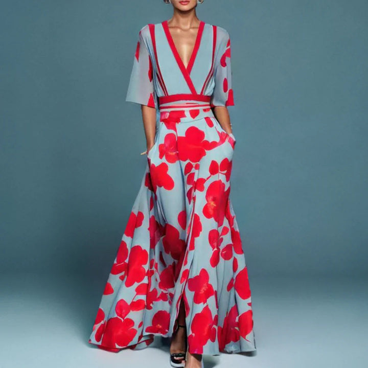 Quendolin Elegant Floral Maxi Dress for Summer and Autumn