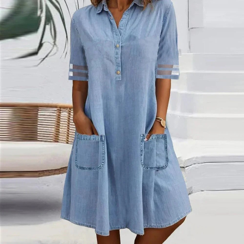 Diara Stylish Casual Pocket Dress with Practical Design for Autumn and Summer