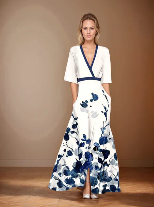 Quendolin Elegant Floral Maxi Dress for Summer and Autumn
