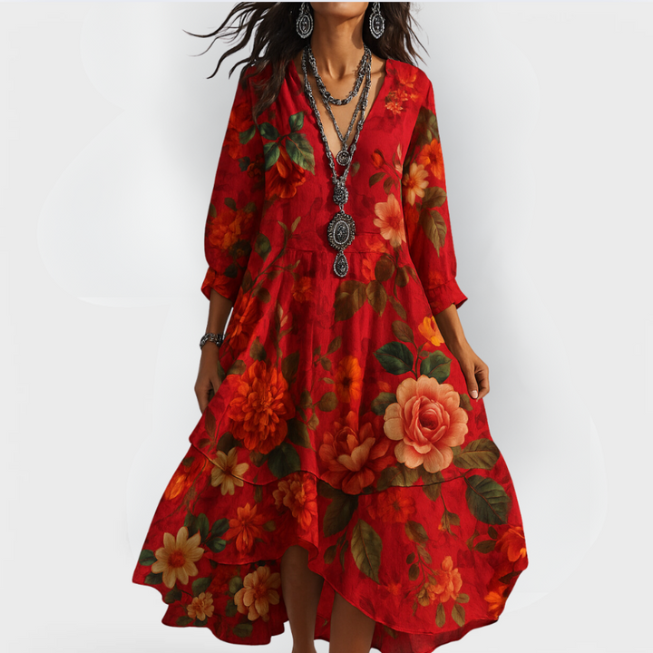 Jennifer Casual Floral Dress Lightweight Everyday Wear for Summer and Autumn