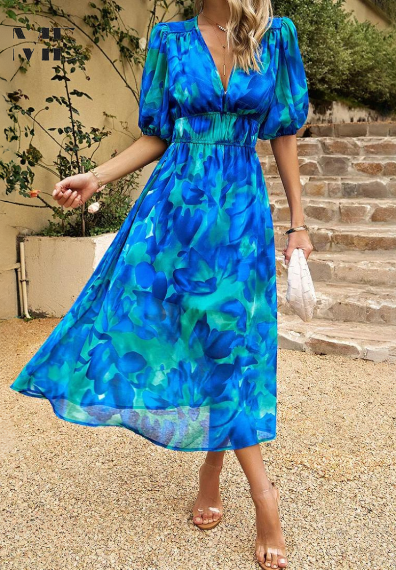 Chloe Stylish Summer Floral Dress Lightweight Breathable Comfort