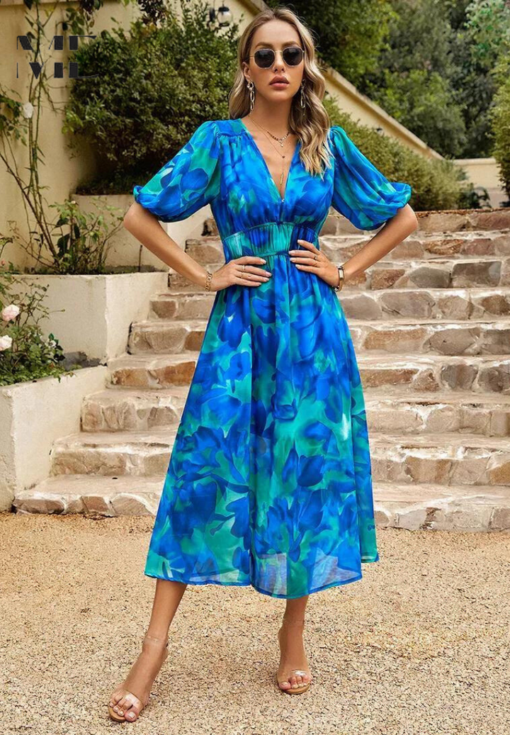 Chloe Stylish Summer Floral Dress Lightweight Breathable Comfort