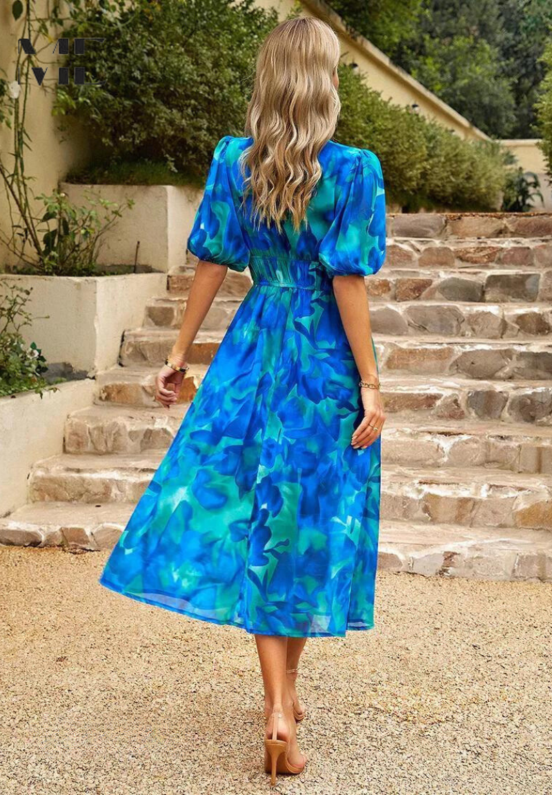 Chloe Stylish Summer Floral Dress Lightweight Breathable Comfort
