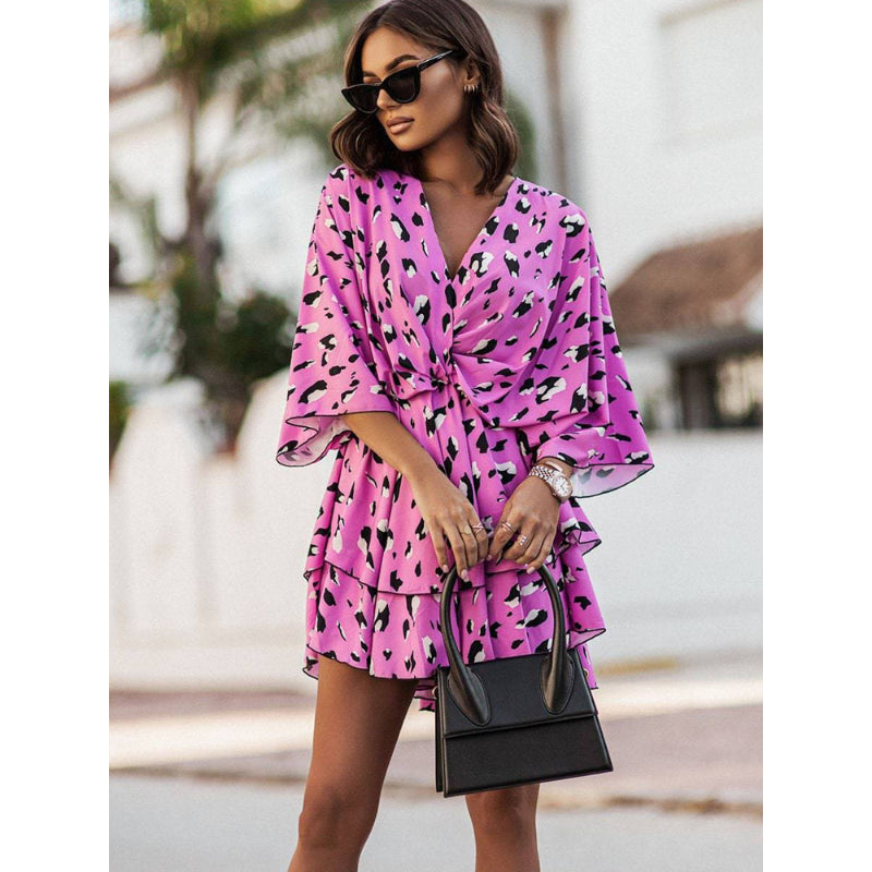 Bianca Floral Casual Mini Dress for Summer and Autumn