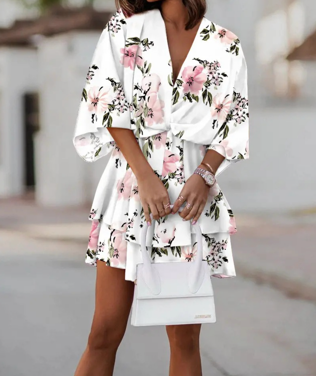 Bianca Floral Casual Mini Dress for Summer and Autumn