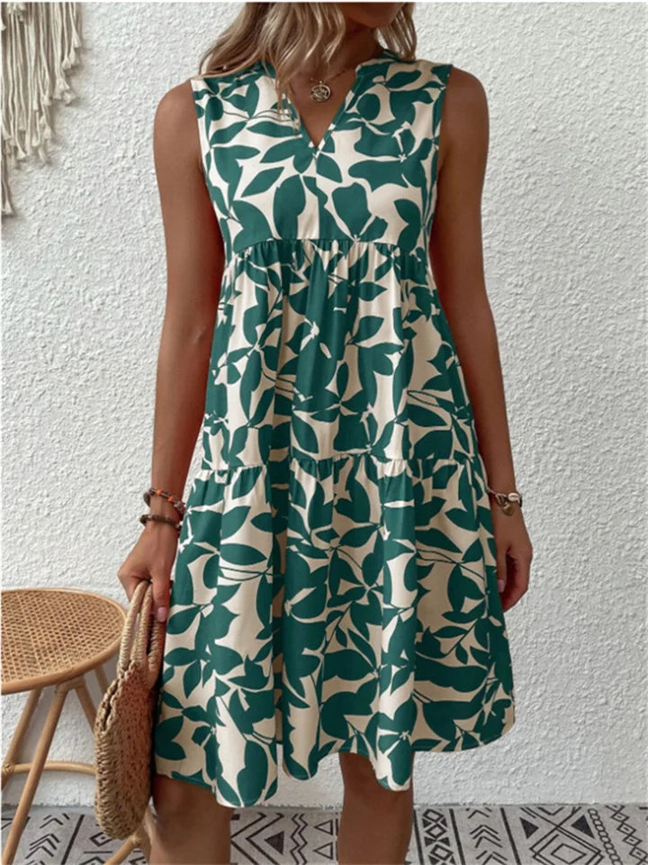 Women's Floral A-Line Dress Sleeveless Knee-Length Summer