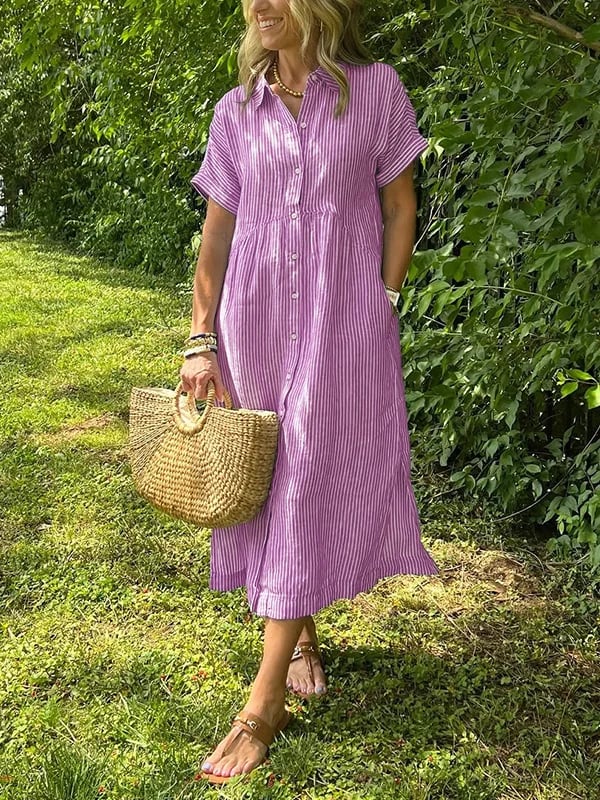 Arabella | Striped Shirt Dress