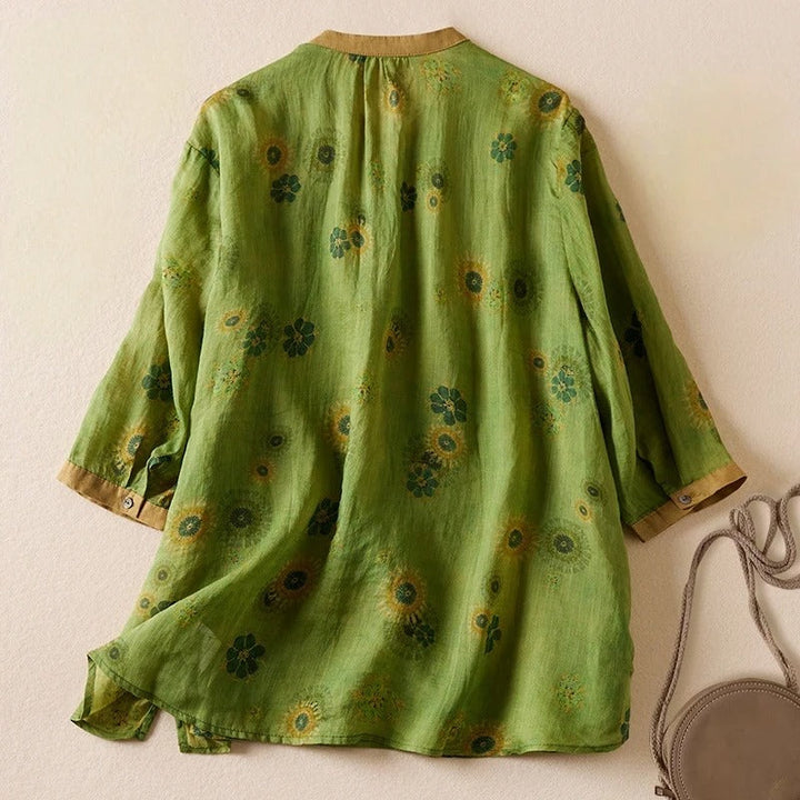 Dana Featherlight Gossamer Linen Blouse for Summer and Autumn