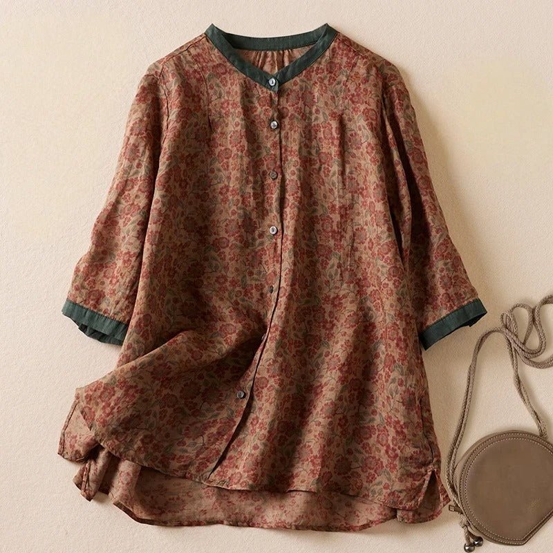 Dana Featherlight Gossamer Linen Blouse for Summer and Autumn