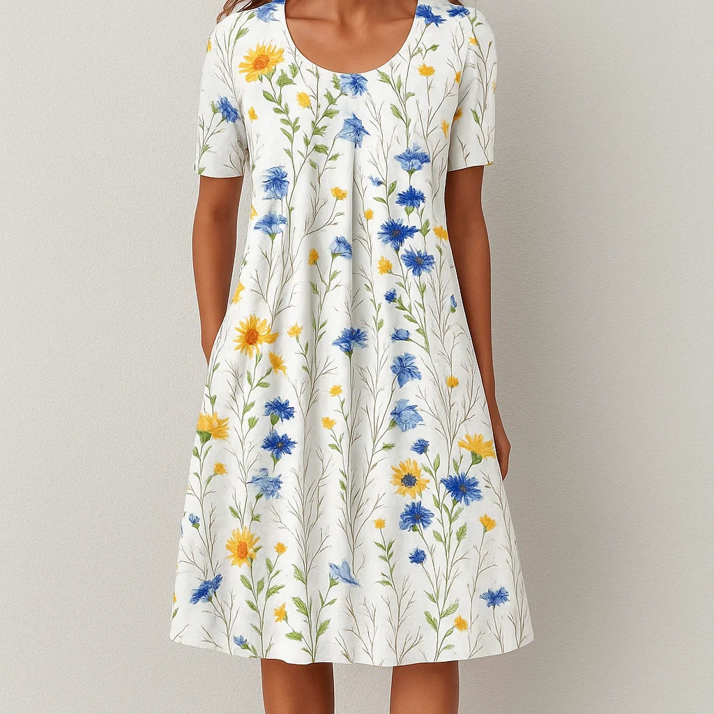 Kira Stylish Casual Floral Dress for Summer and Autumn Comfort