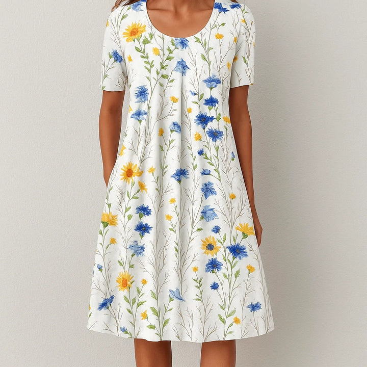 Kira Stylish Casual Floral Dress for Summer and Autumn Comfort