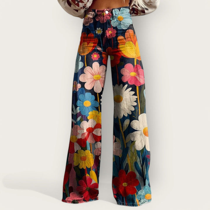 Sophie Stylish Wide-Leg Colorful Pants for Women Comfortable Autumn & Summer Wear