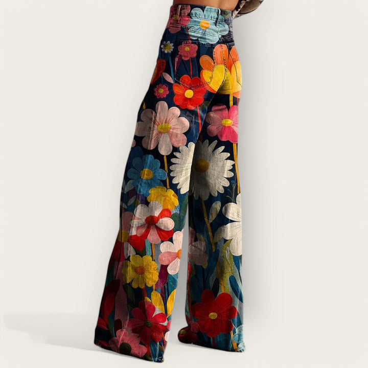 Sophie Stylish Wide-Leg Colorful Pants for Women Comfortable Autumn & Summer Wear